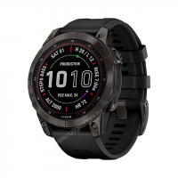 Часы Garmin Fenix 7 Sapphire Solar титановый черный DLC с черным ремешком