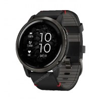 Garmin Venu 2 черные с серым безелем и кожаным ремешком