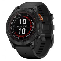 Часы Garmin Fenix 7 PRO Solar серый с черным ремешком